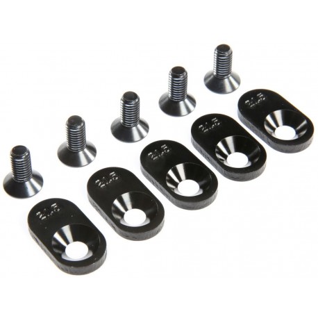 Losi Engine Mount Insert and Screws 21.5T, Black (5): 5ive-T 2.0